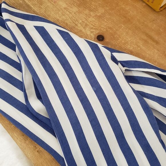 🦋3/$25 One Clothing Small Blue White Striped Button up Ruffle Hem Tunic Top - Picture 11 of 13